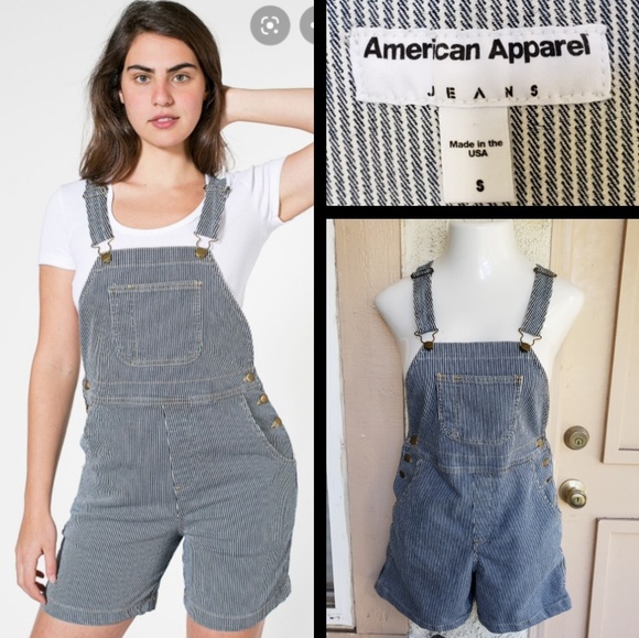 American Apparel Denim - SMALL 8 women AMERICAN APPAREL shortalls blue